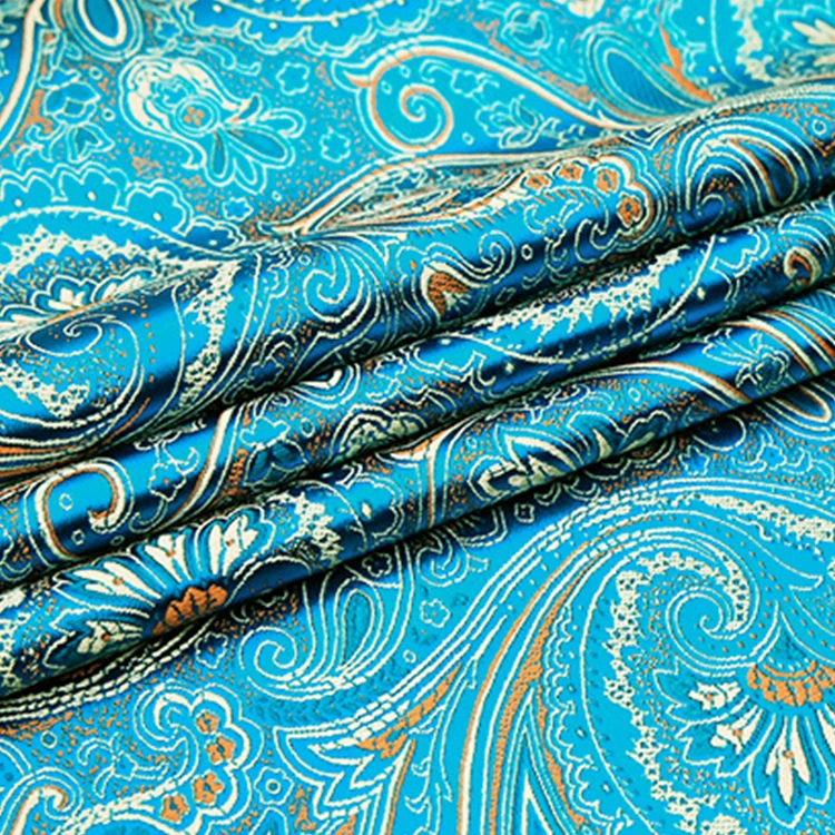 Wholesale high density nylon printed fabric satin brocade jacquard fabric luxury free sample jacquard brocade fabric for dress