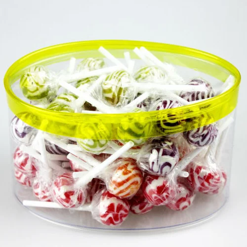 
Lollipop with gum inside colorful sweet candy 