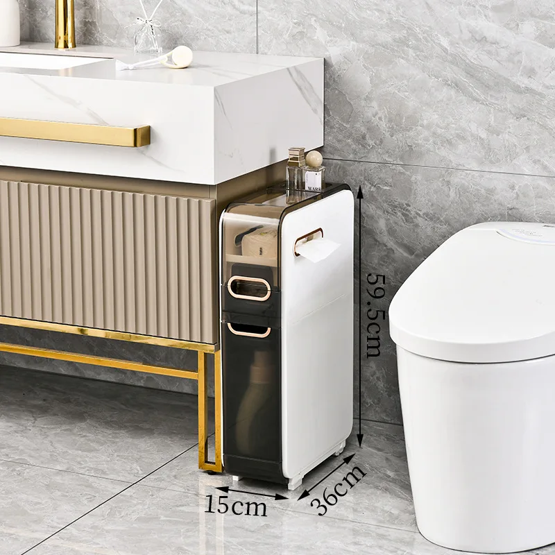 Home floor to ceiling bathroom cabinet storage container small cart no installation storage cabinet three layer storage cabinet