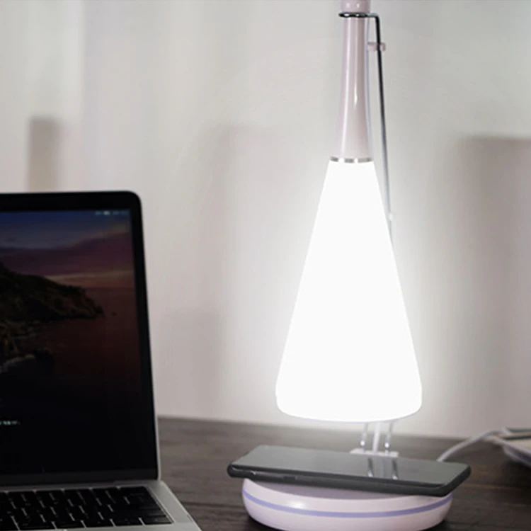 High Brightness rechargeable wireless charging intelligent audio lamp for mobile phones
