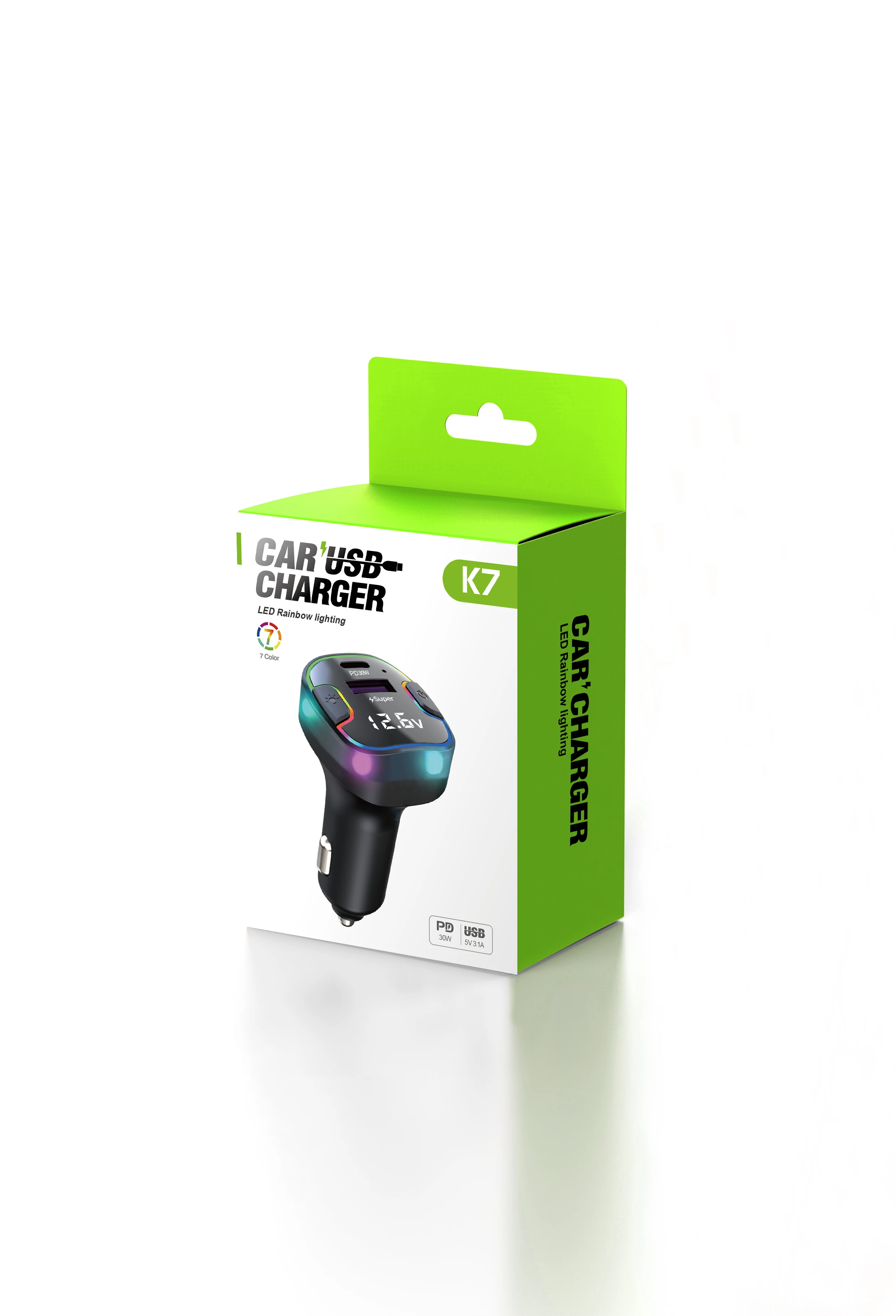 The new car type c charger TWS usb fast charge 30W USB Car Charger Quick Charge FCP SCP USB PD  for iPhone Samsung Oppo Vivo