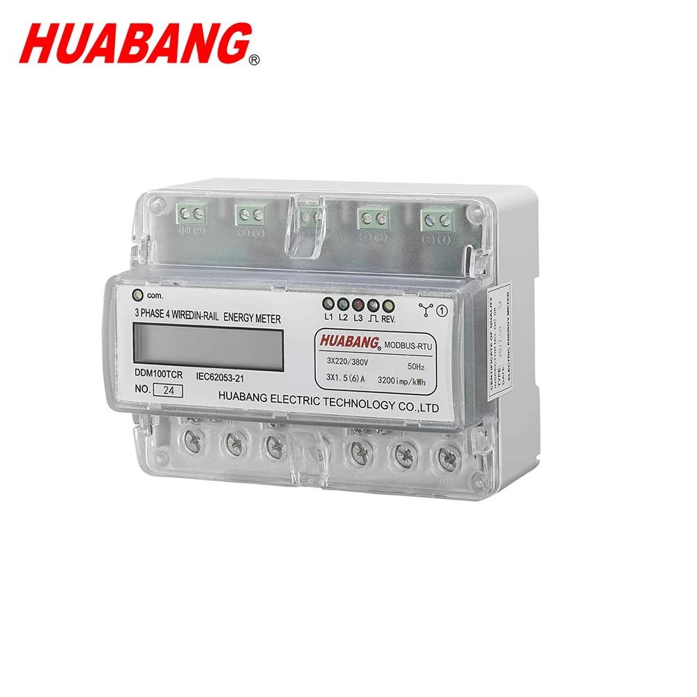 DDM100TCR Three phase 7 module RS485 converter to TCP IP J001 Ethernet din rail energy meter
