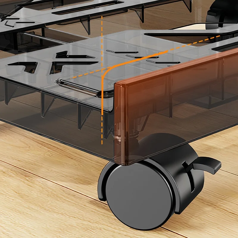 Hot Sale Under Desk Steel Movable Caster Wheels CPU Stand ABS Plastic Colorful Computer Towel Stand Adjustable PC Case Bracket