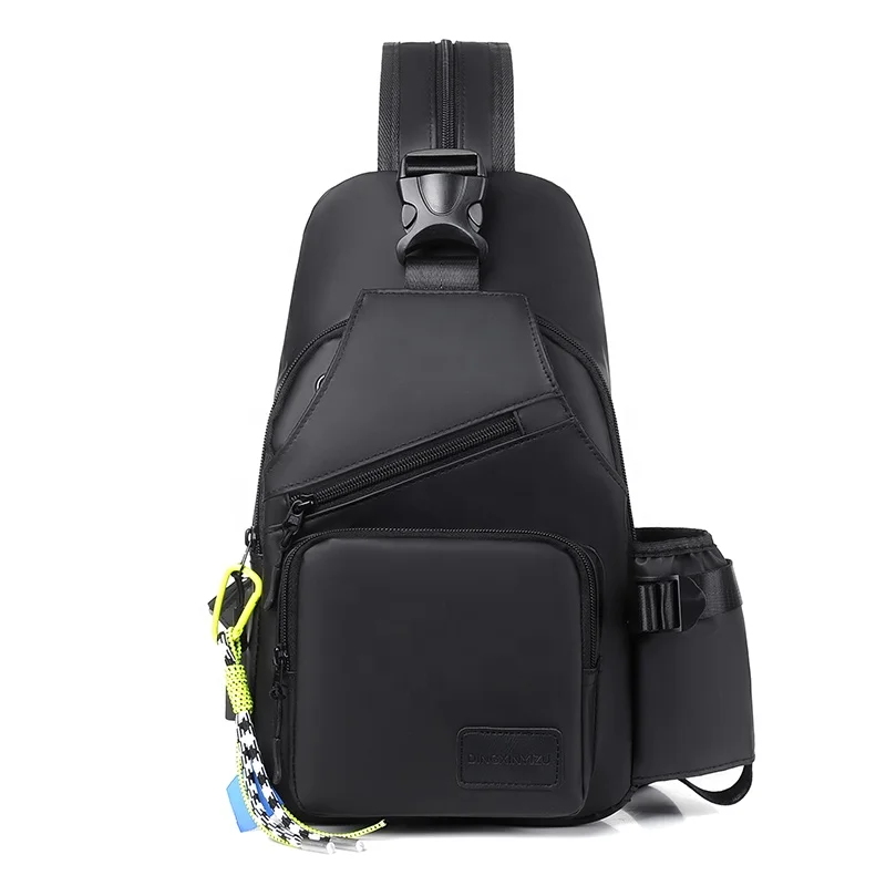 Factory manufacturers wholesale fashion stylish waterproof USB mans shoulder sling chest crossbody bag men chest sling bag