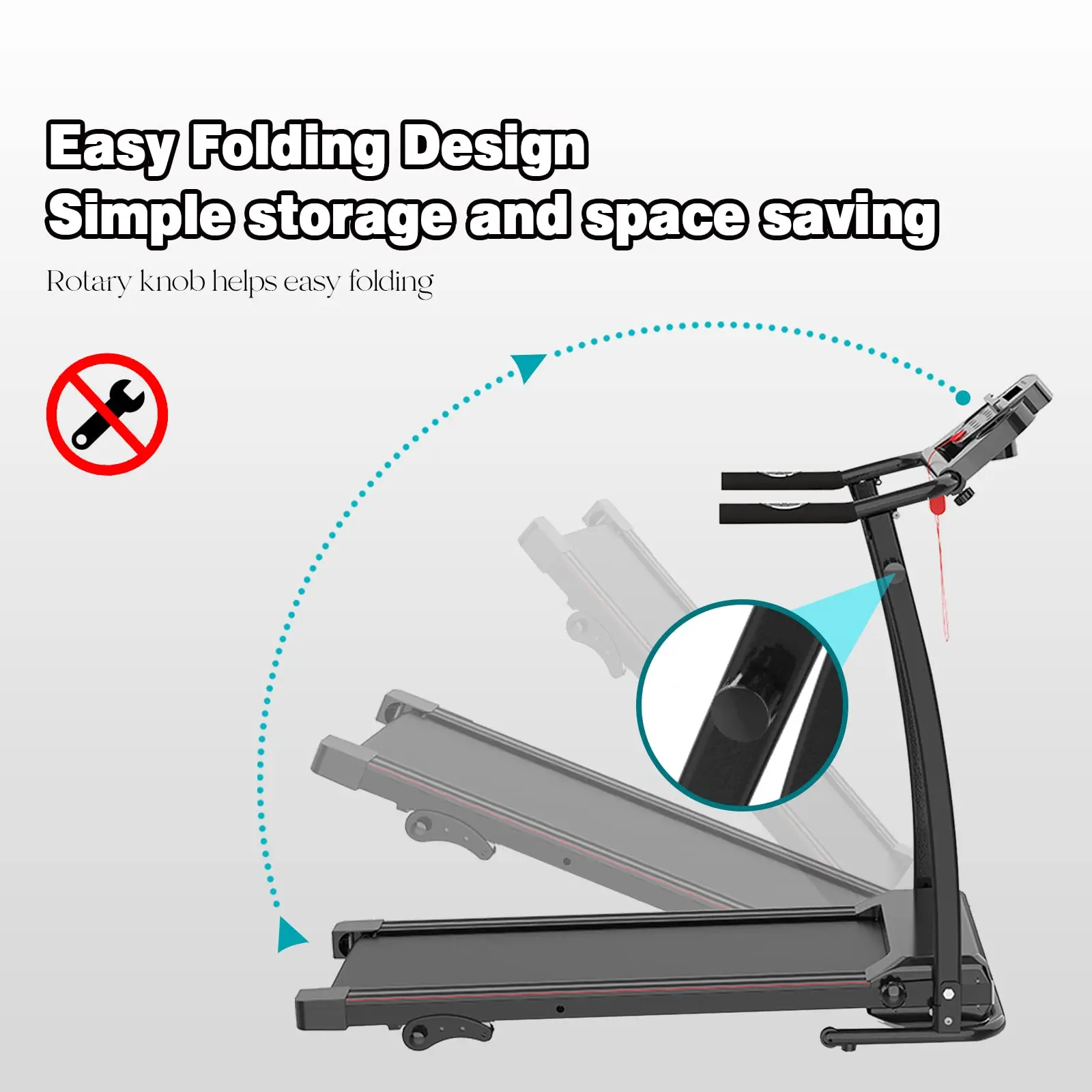 Home Use 12KM/H with 3 Level Incline Electric Running Machine Foldable Exercise Machine Folding Treadmill