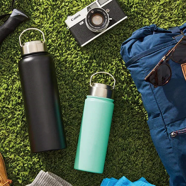 BPA Free Multi-color 350ml 500ml 750ml 1000ml vacuum insulated stainless steel leak-proof double wall hot sport water bottle