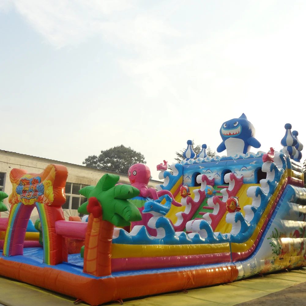 Commercial Large Ocean Jumping Bounce Castle Inflatable Bouncer Slides Inflatable Trampoline PVC
