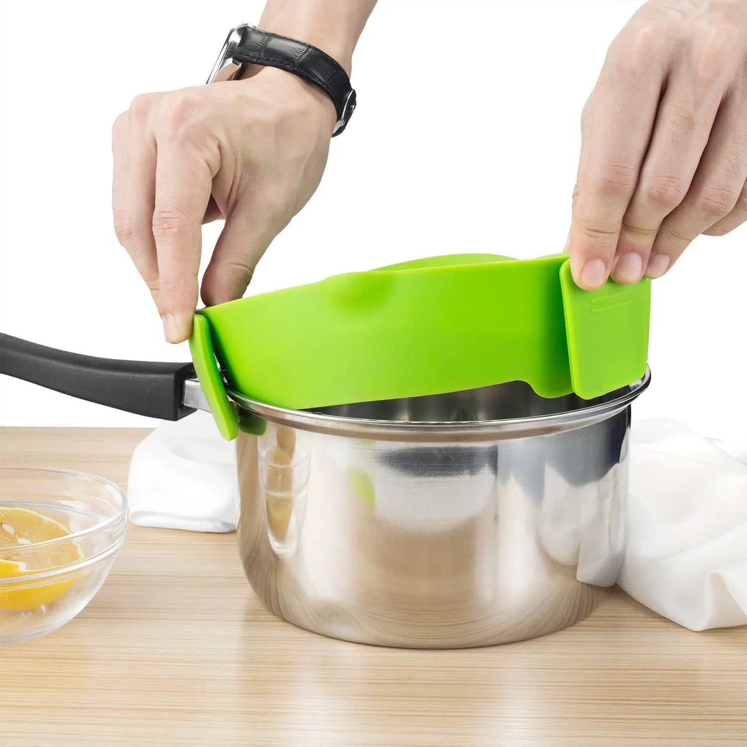 2022 Wholesale Kitchen Sink Silicone Pot Strainer Adjustable Clip On Food Strainer