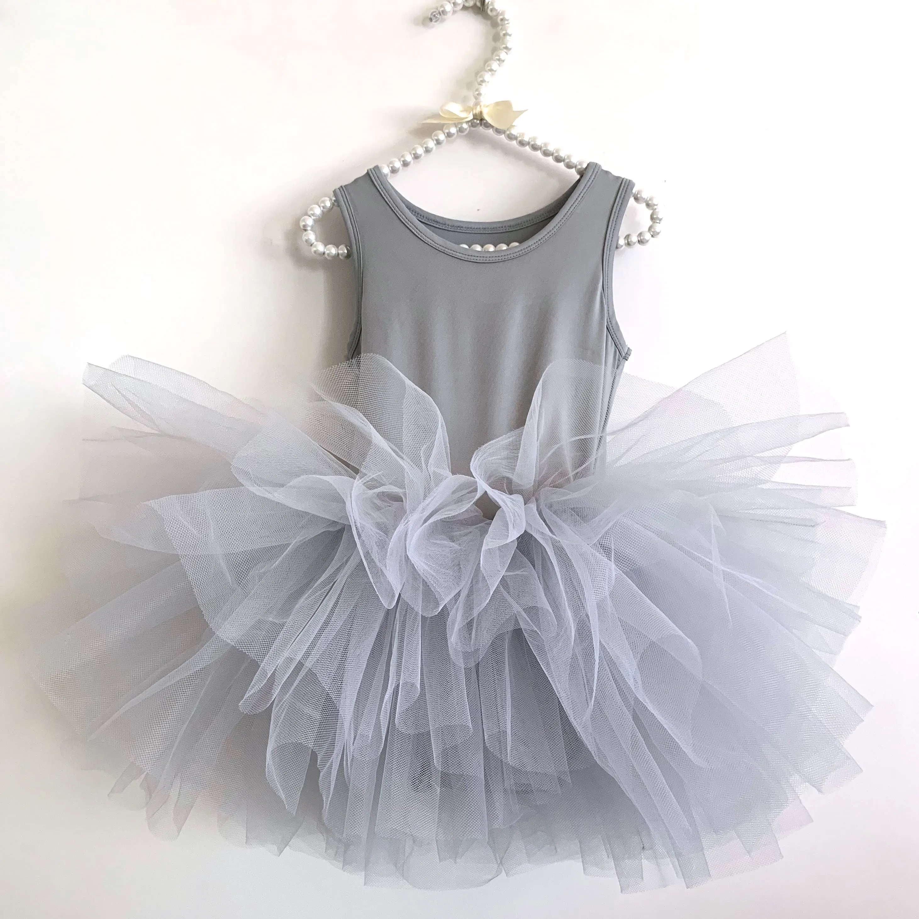 Wholesale Spring Summer Fancy Ruffle Party Children Girls Ballet Dance Dress Sleeveless Tutu Skirt