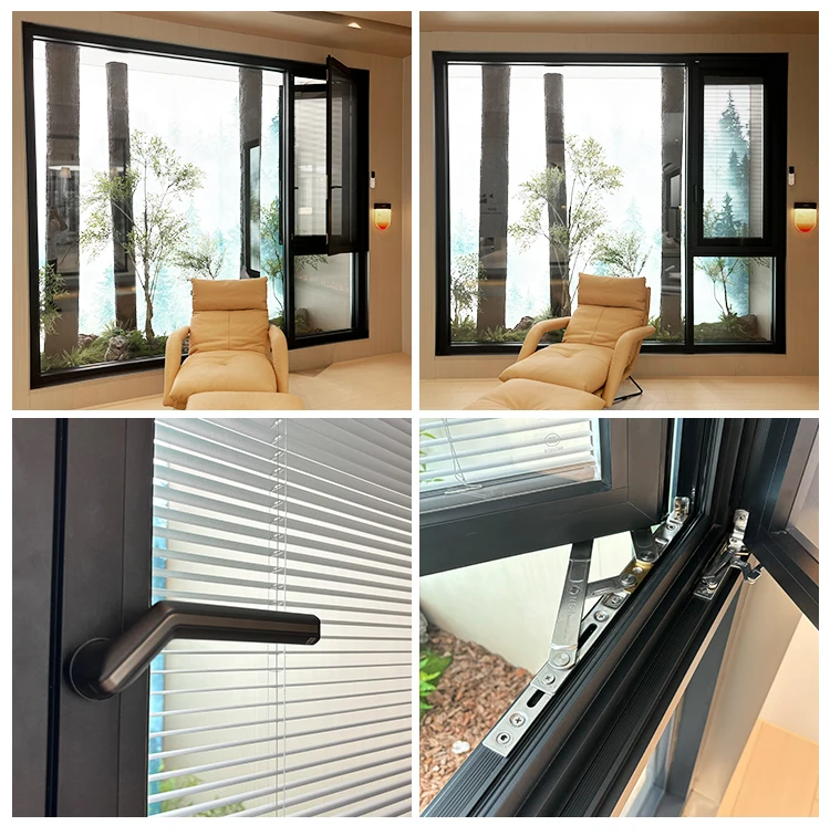 DERCHI NFRC Factory Wholesale Modern Style Soundproof Aluminium Windows Thermal Break Energy Efficient Replace Casement Window