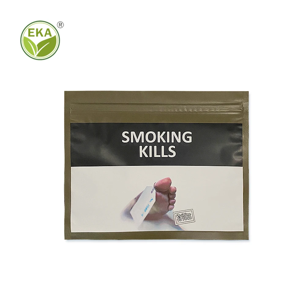 EKA Custom Plastic Zip Lock Bags Personalized Mylar Bags 25g 50g Tobacco Packaging Zipper Bags
