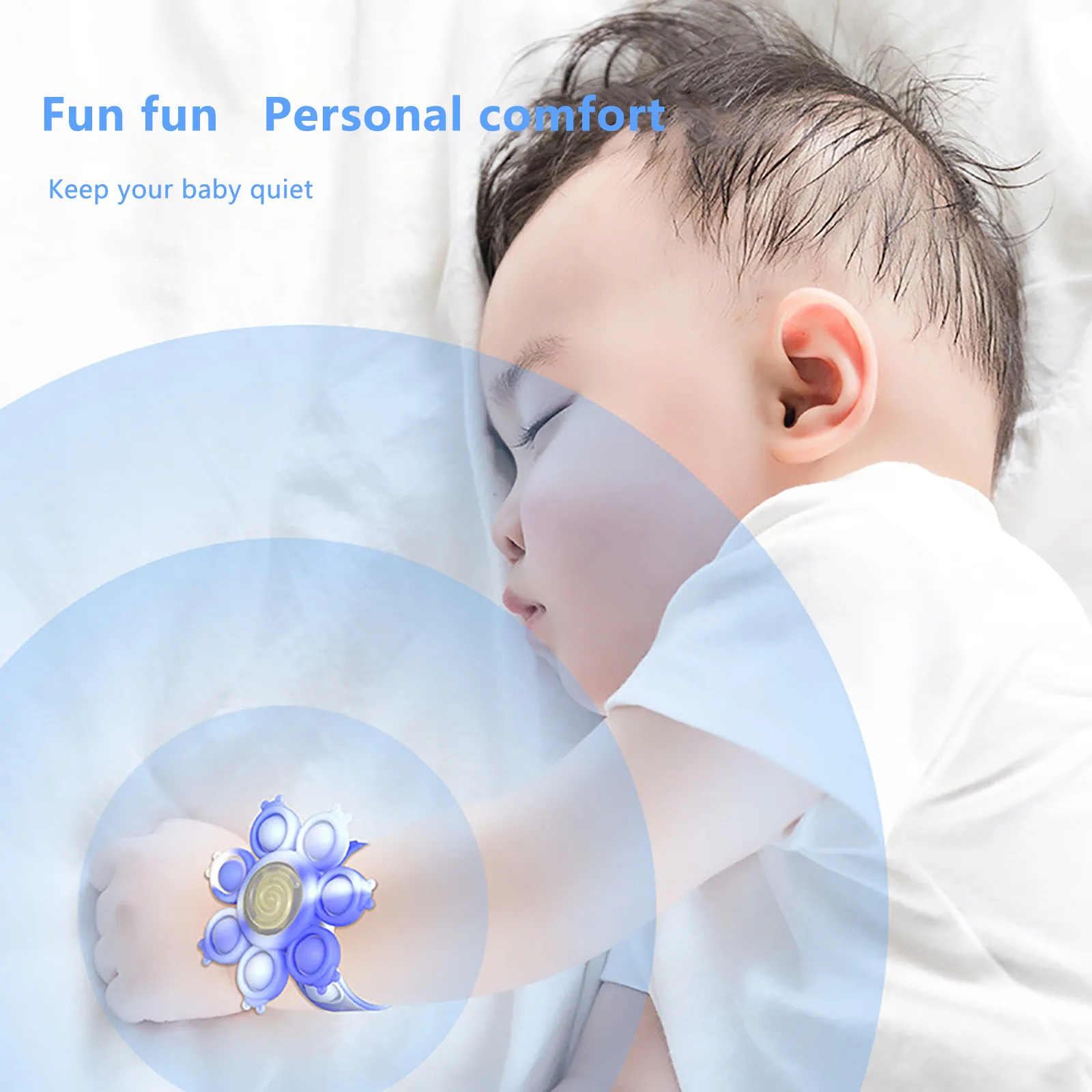 Push Bubble Dimple Fidget Spinner Sensory Toys For Children Decompression Promotion Gift Anti Stress Luminous Rotating Bracelet