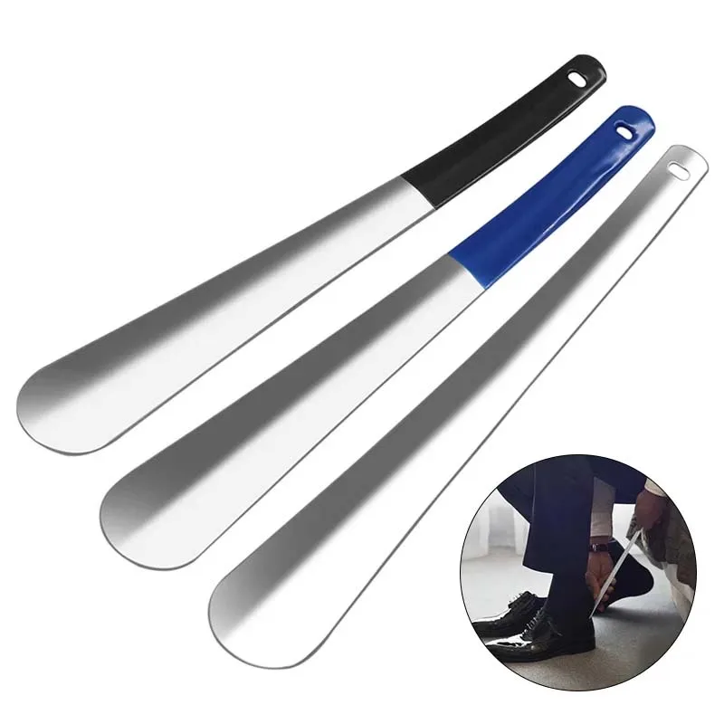 1Pcs Stainless Steel Shoehorn Lazy Shoe Helper Easy Quick On Or Off Wear Metal Lifter Shoes Unisex