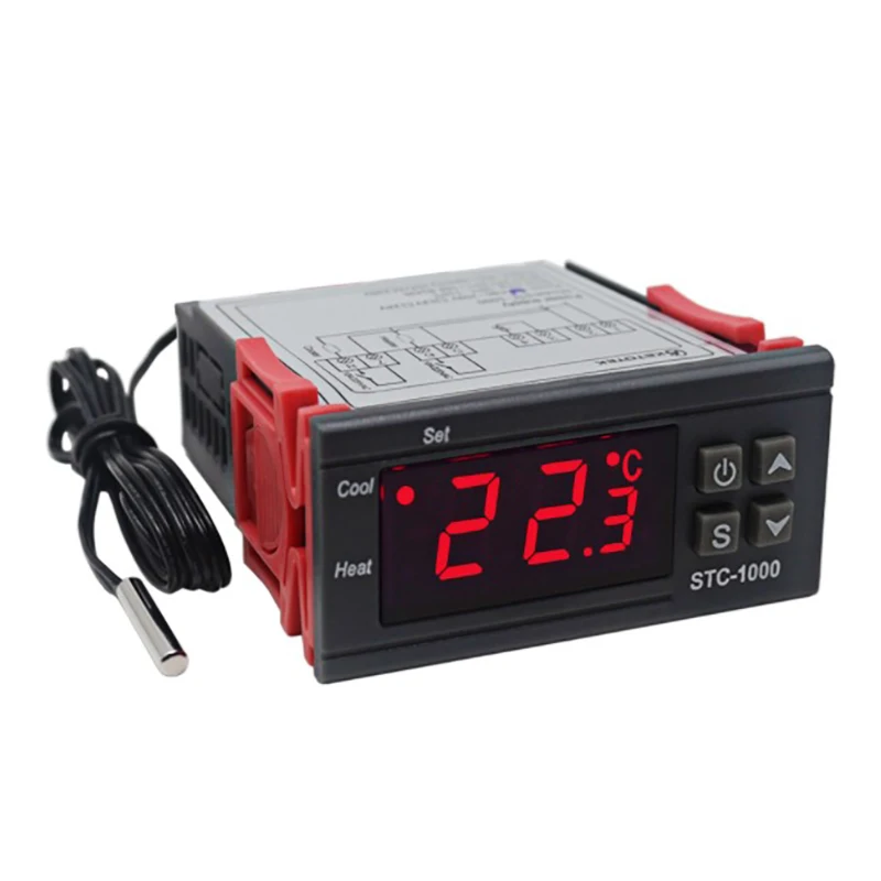 
Digital Temperature Controller Thermostat Thermoregulator incubator Relay LED 10A Heating Cooling STC-1000 STC 1000 12V 24V 220V 