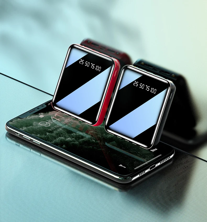 Gift Custom Logo Wireless Power Bank 10000mah 4 Cables Wireless Charger Powerbank For iPhone Android Set