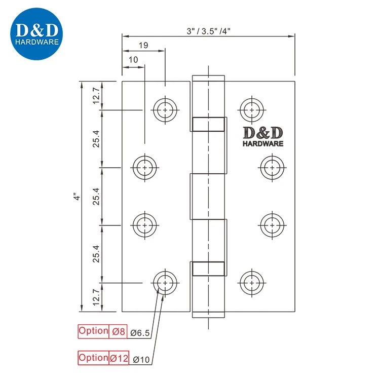 Good Quality UL LISTED SS304 Fire Rated door hardware 4 Ball Bearing Butt Fire Rated Door Hinge