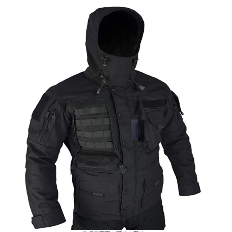 Мужская армейская тактическая куртка с капюшоном и несколькими карманами