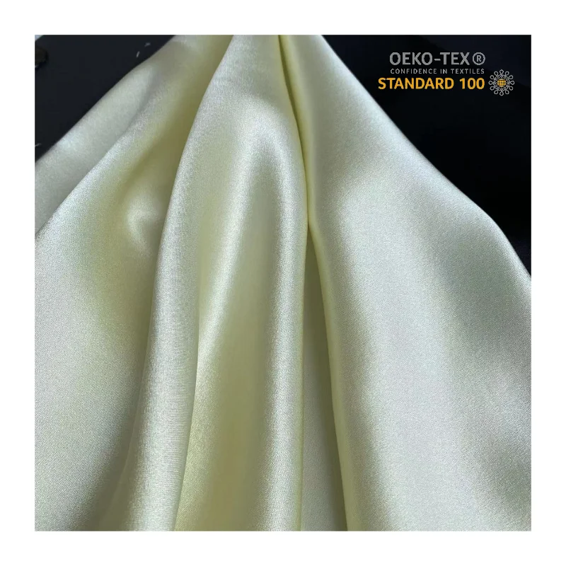 China Wholesale Different Colors in Stock Shinny Luxury 100% Pure Silk Solid Print Natural Mulberry Satin Silk Charmeuse Fabric