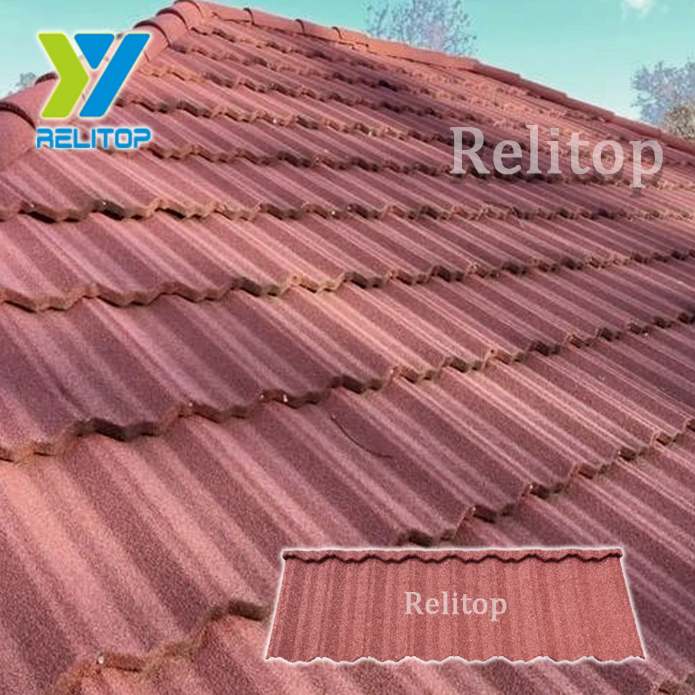 Coffee Color Nosen Type Stone Coated Steel Roof Tile  0.3mm 0.35mm 0.4mm 0.5mm Metal Roofing Sheet