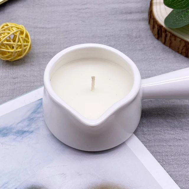 LTC21 Hot Sale Private Label Soy Wax Coconut Ceramic Jar With Spout Massage Body Aromatherapy Scented Candles