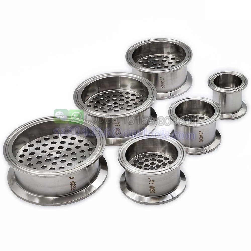 Stainless Steel Tri Clamp Filter Plate High Pressure Sanitary Fitting with 6mm Holes