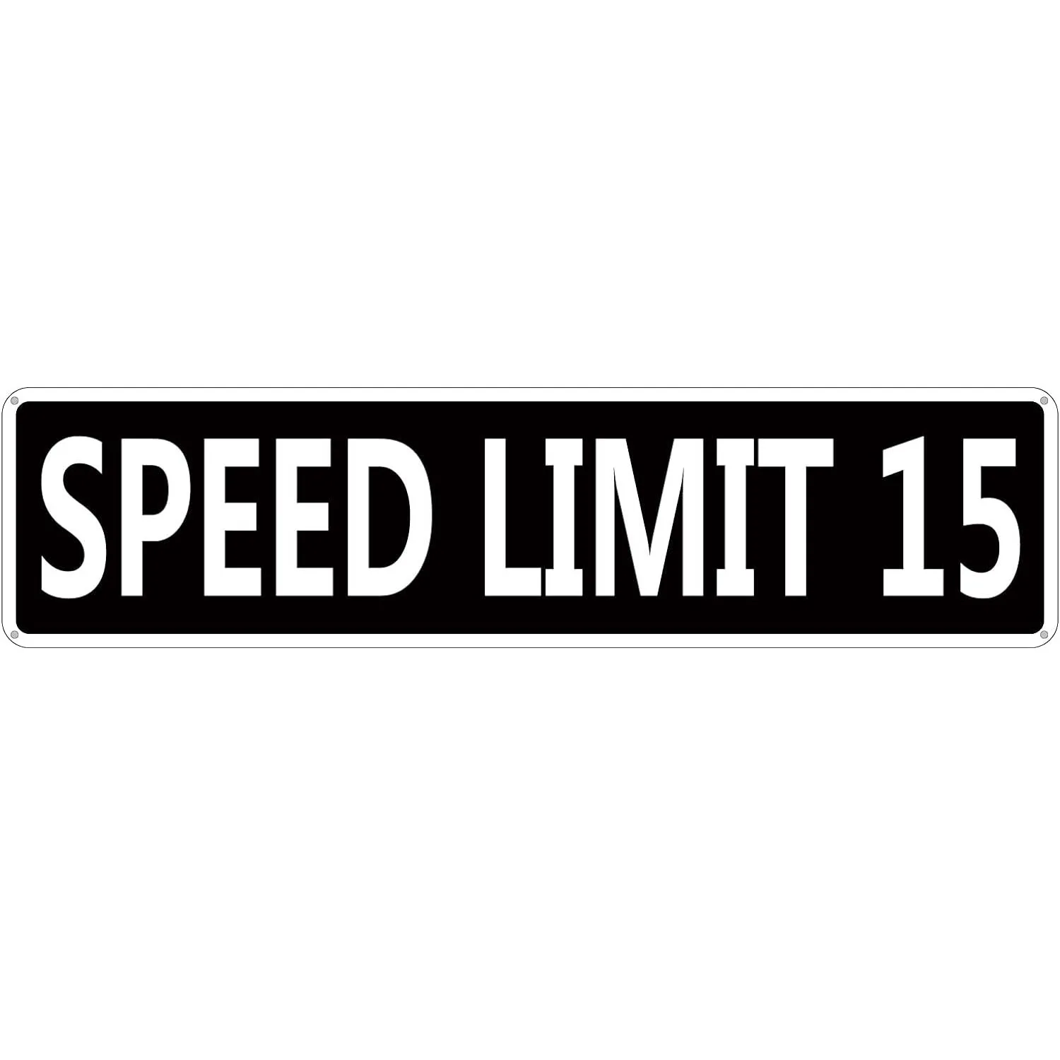 Custom Speed Limit 15 MPH Metal Tin Sign Slow Down Traffic Funny Vintage Slim Street Tin Signs 16 x 4 Inch Wall Art Decor