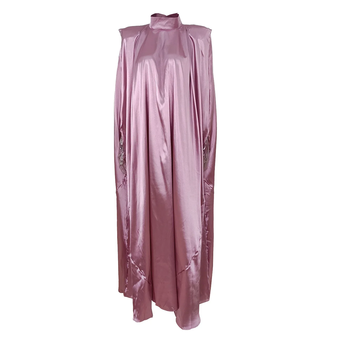 New Fashion Women Muslim Dress Butterfly Sleeves Abaya Dubai Turkey Kaftan Abaya Moroccan Dresses Luxury Satin Fabric OEM