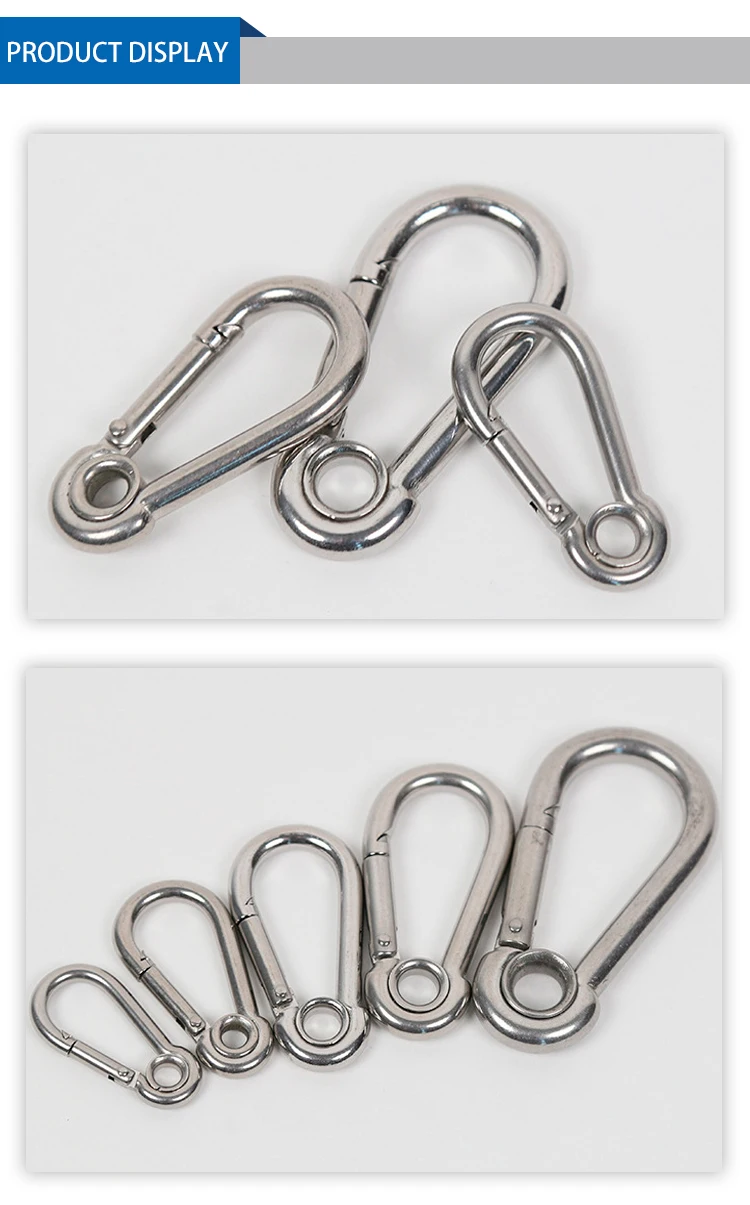 Боху, высокопрочная нержавеющая сталь, 304 316 карабин, пружинный зажим с защелкивающимся крючком