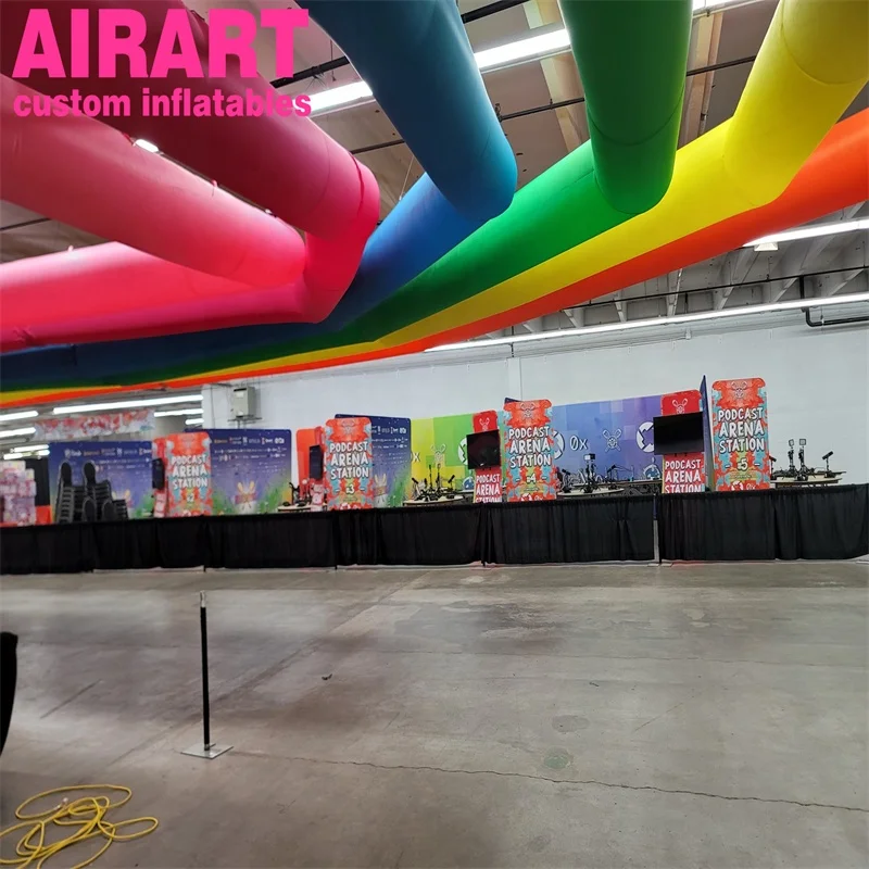 Indoor Space Decorative Inflatable Color Pipe For Hanging