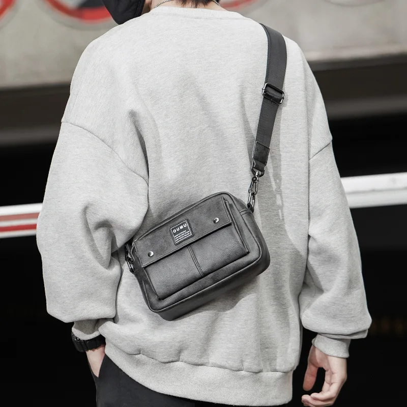 new fashion men leather shoulder bag custom design man leather bags high quality men crossbody bags for wholesale