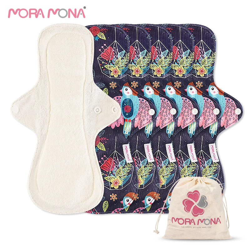 Mora Mona  women reusable menstrual cloth pads bamboo terry Sanitary Pads panty liner feminine pads