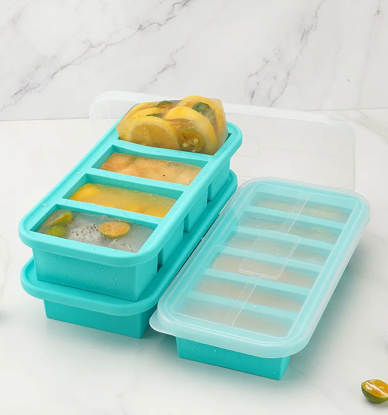 Ice Cube Extra Large Food Storage Container Sustainable OEM ODM Tray Fresh soup food storage silicone Freezing Mold