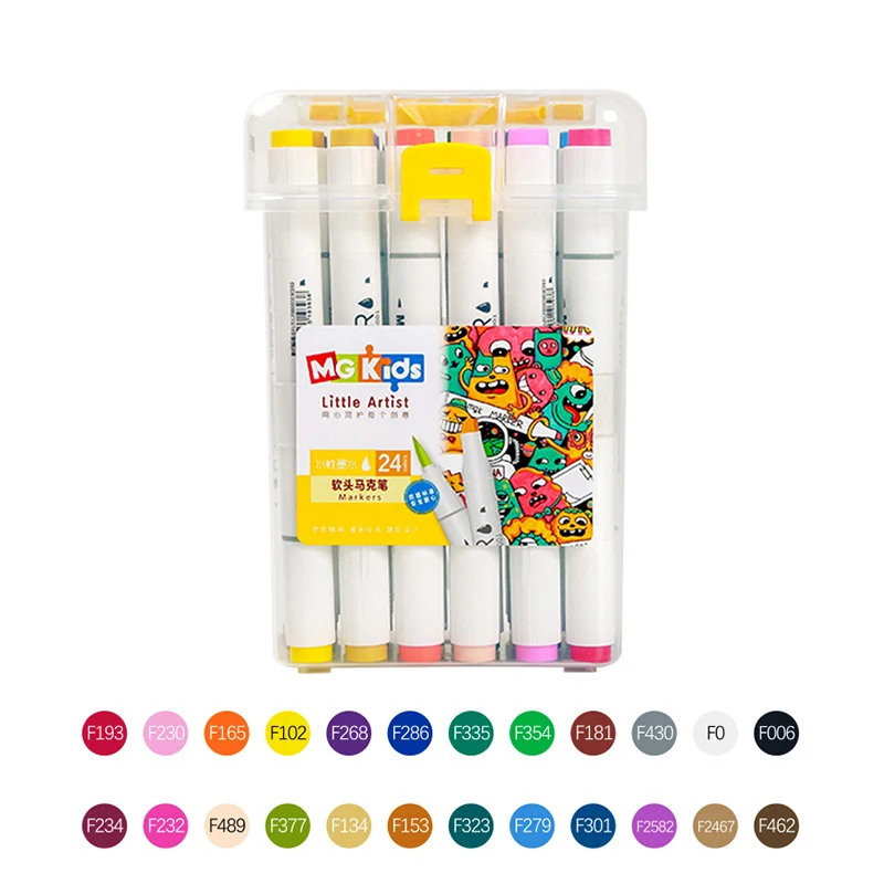 Kids Gifts Art Drawing Washable Watercolor Felt BrushTip Marker Pen Set With Box