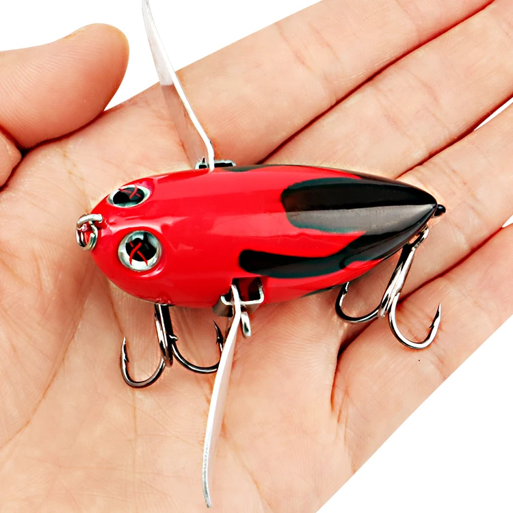 YH122 Bee-shaped Lures Carbon Steel Treble Hooks Bee Lure 6cm/12.5g Insect Bait Hard Bait Popper