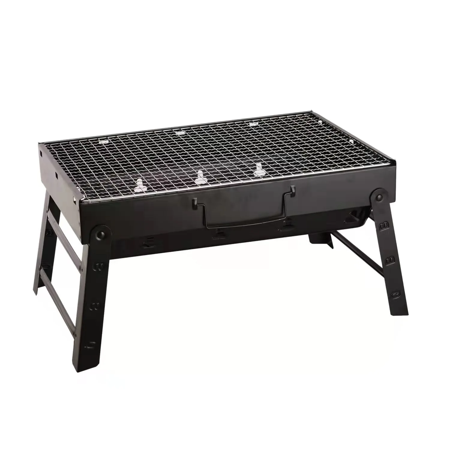 Outdoor portable charcoal long barbecue grill barbecue box home barbecue grill