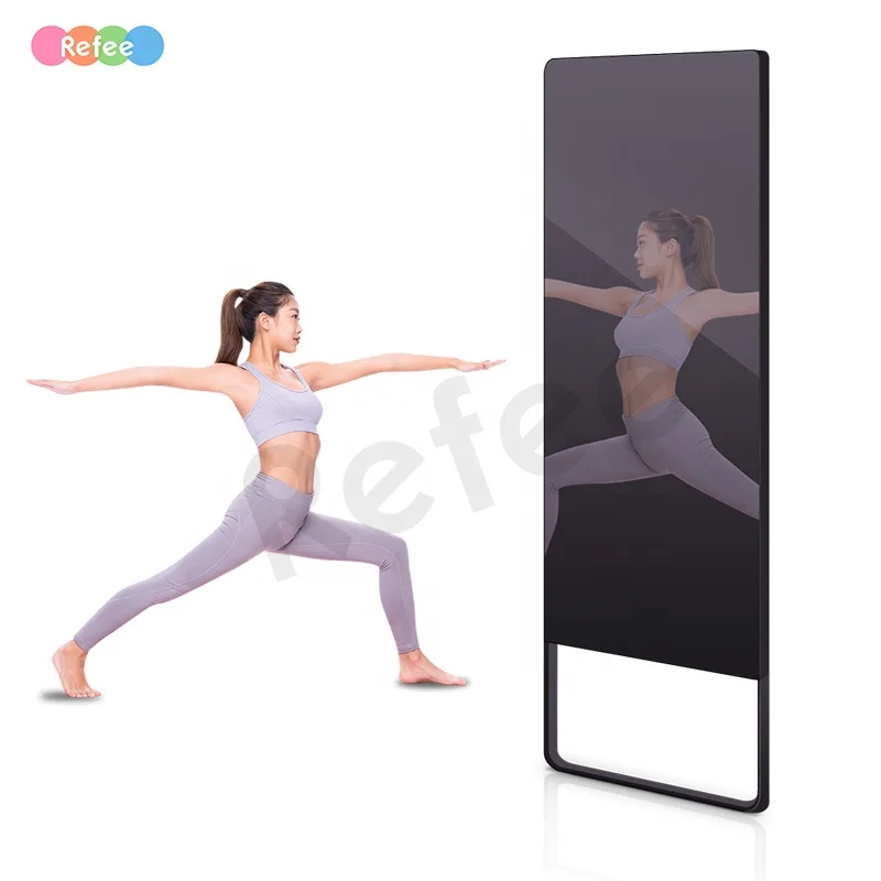 Android smart touch screen fitness mirror digital sport indoor exercise gym mirror display