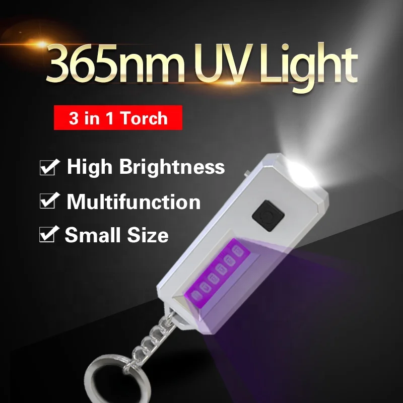 Portable LED UV 365nm Light for Curing Nail Dollar Euro Money Detector Pet Urine Detection LED UV Torch Lamp