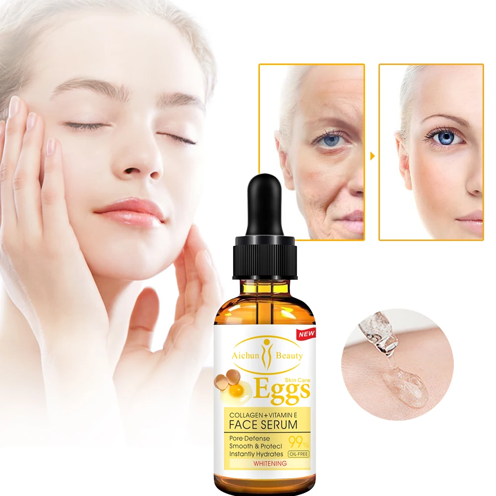 Aichun Beauty Collagen Eggs Face Serum Moisturizing Smooth Skin Facial Serum Nourishing Skin Care Essence Products