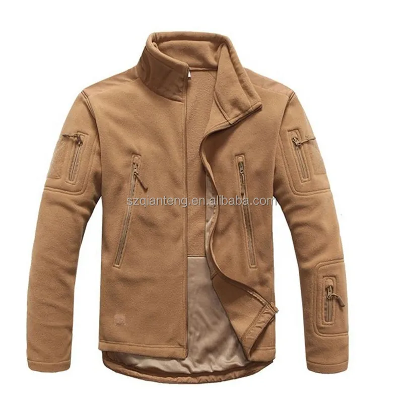 AQTQ Custom Outdoor Winter Windbreaker  Polar Fleece Fabric Jacket  Heated Jacket Fleece For Men