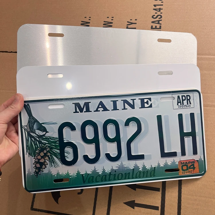 Customize Size Decor Car Tag Blanks Diy White Blanks 6'*12' Aluminum Sublimation License Plate Car Number Plate Frame