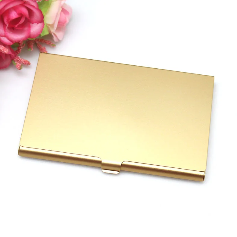 Custom Laser Logo Business Gifts Card Holder Aluminum Metal RFID Blocking Credit Card Holder