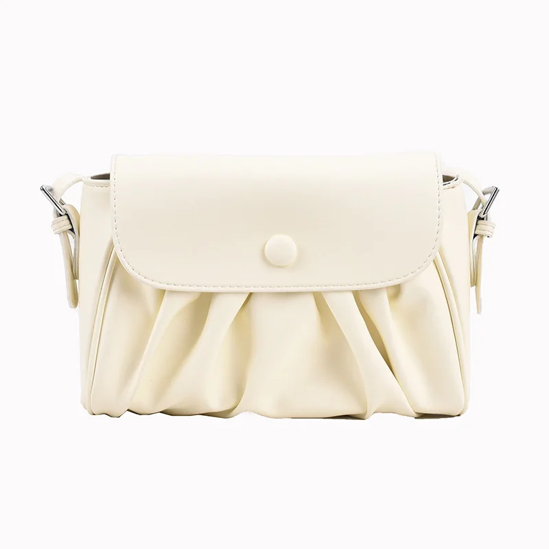 
2021 summer new fashion shoulder bag Korean style fold texture small square bag personality simple candy colored messenger bag 