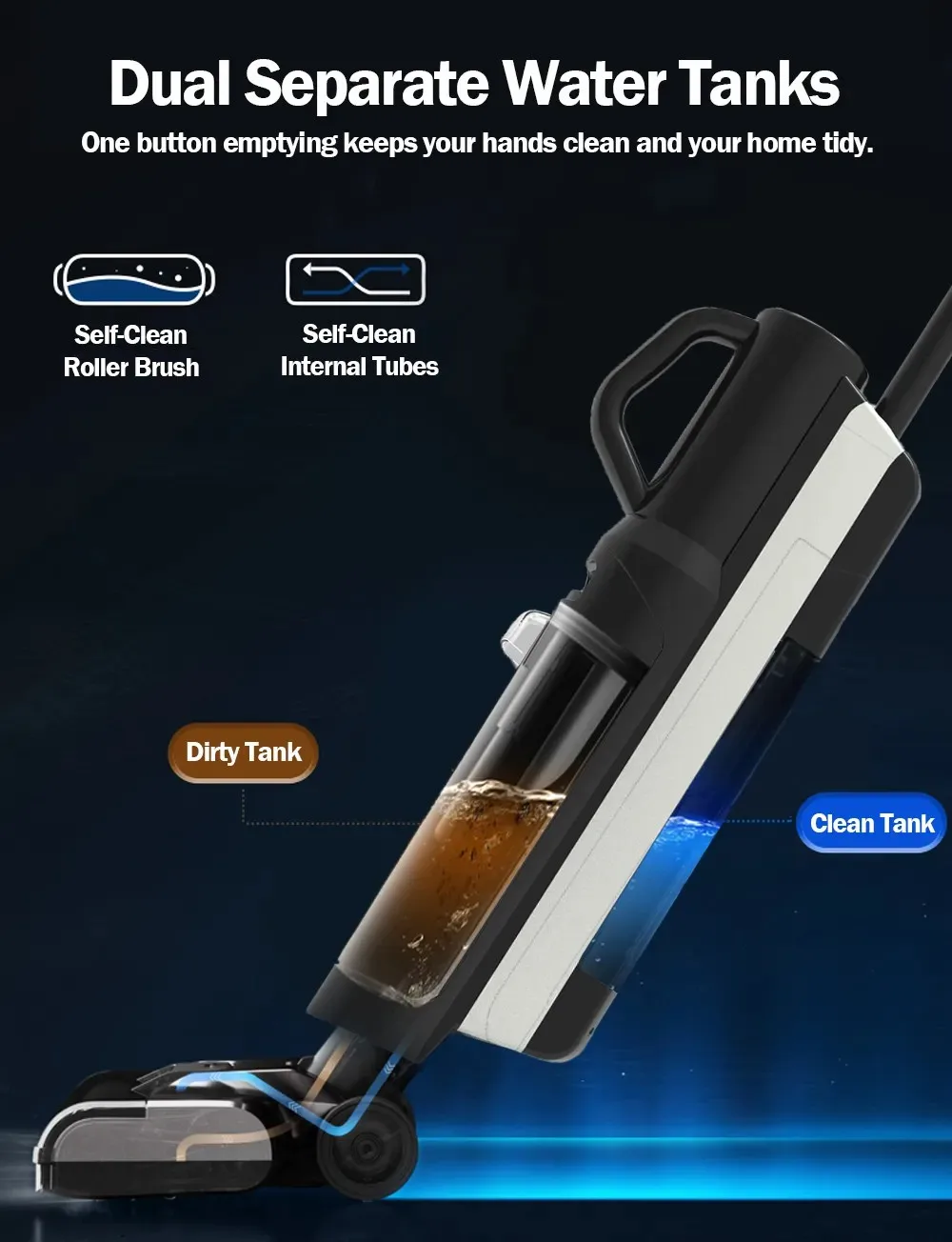 Compass 3 in 1 Intelligent Upright Floor Washer Vacuum Cleaner at Home