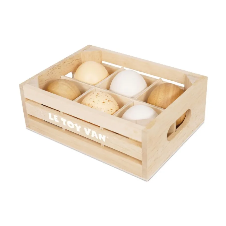 Supermarket  Food Shop  wooden crates wholesale Cafe Pretend Play Honeybee Market Farm custom Eggs Half Dozen Wooden Crate