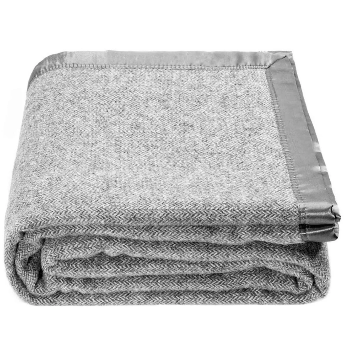 Merino Wool Camp Blanket - Warm, Thick, Washable, Large Throw - Great for Outdoor Camping Herringbone