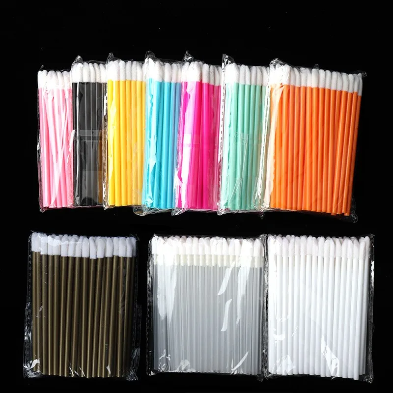 Small wholesale  Lip Brush Set 50pcs/bag Cotton Swab Mascara Wands Lash Lipstick Cleaning Eyelashes Brush Applicators 50 pcs