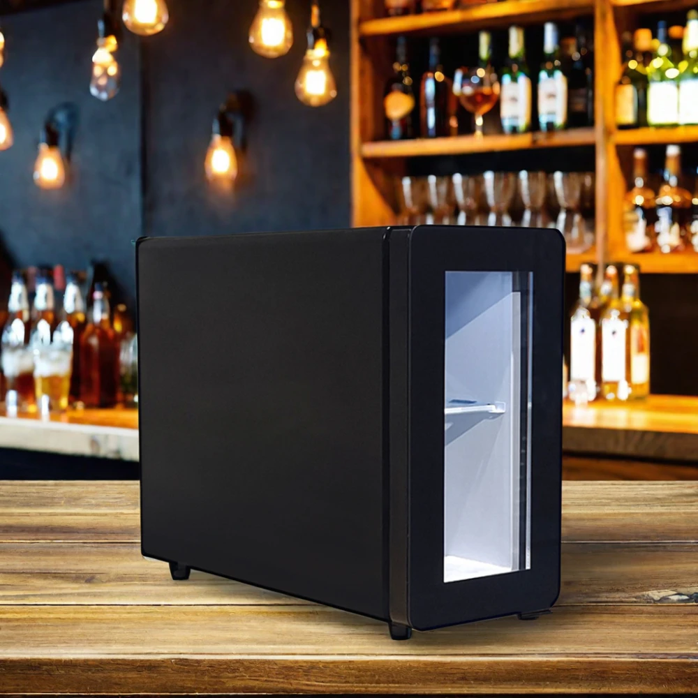 Meisda SC08E Small Milk Fridge Glass Door 220V Compressor ROHS Certified Display Cooler for Coffee Machines