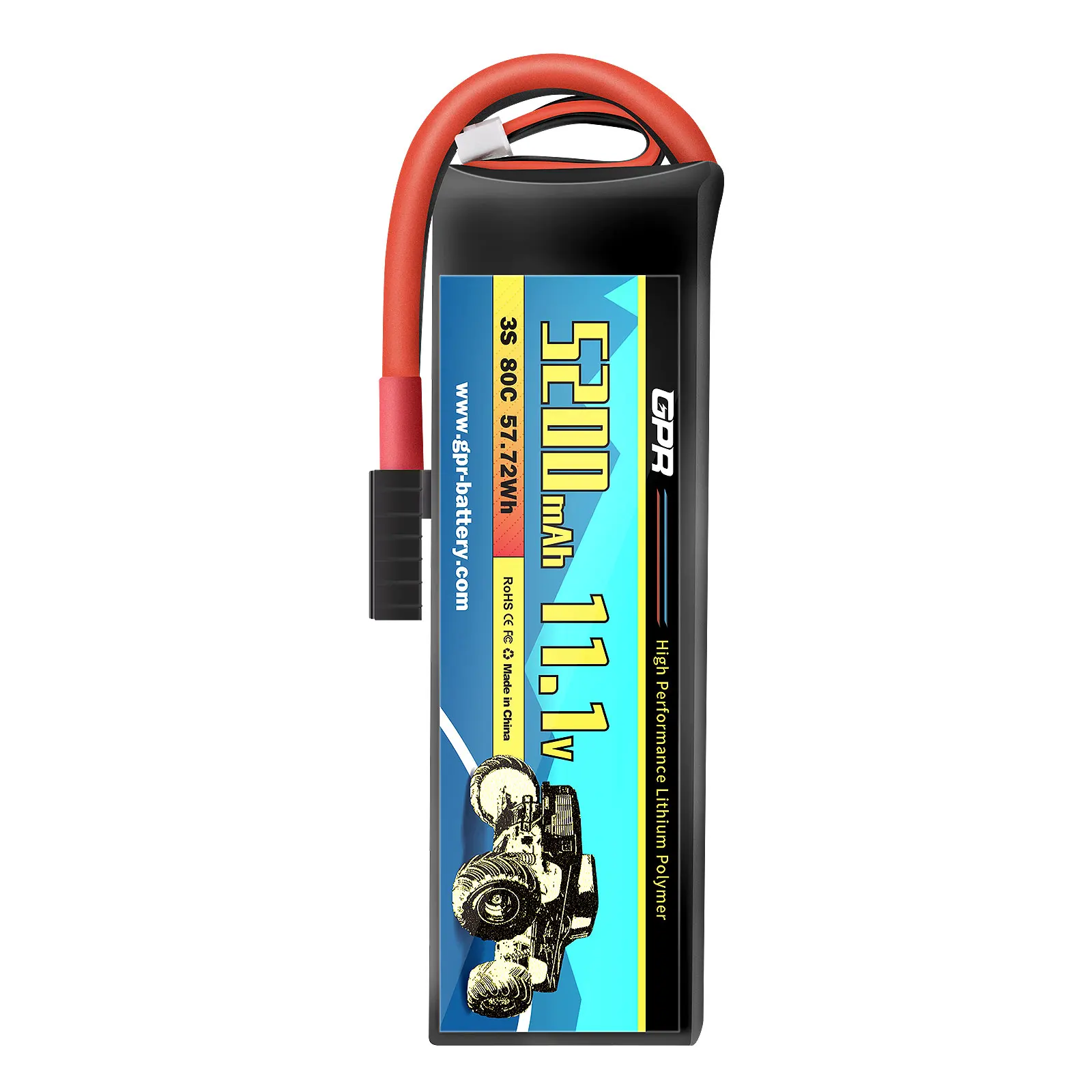 OEM/ODM 5200 mAh 3S High Discharge Rate 80C 11.1V Lipo Battery With TRX Plug Connector For RC Helicopter Racing Car