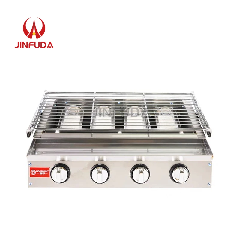 LPG Gas Barbecue Grill Big Burner Meat Roaster Stove Grill Machine 8 Burner Gas BBQ Grill Meat Kebab Roasting Baker