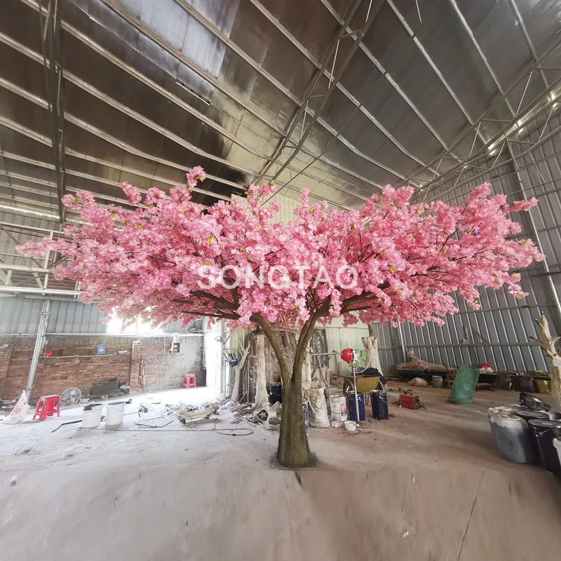 Wholesale Factory Price Artificial Indoor Cherry Blossom Tree Pink Flower For Wedding Decorative
